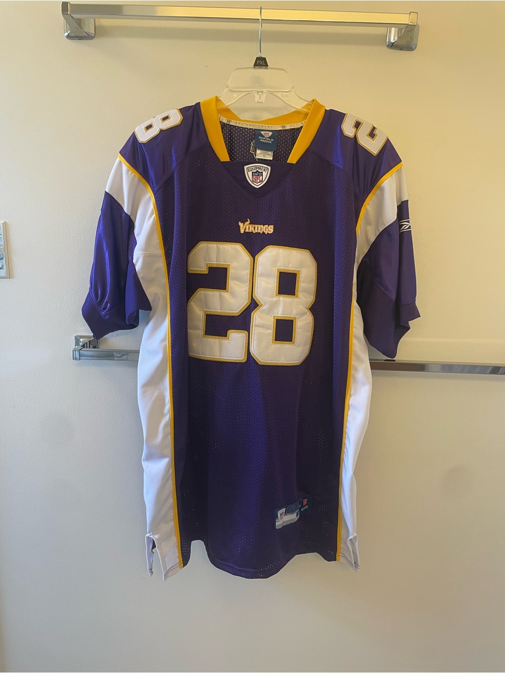 Adrian Peterson Reebok Minnesota Vikings Purple and White #28 Football Jersey